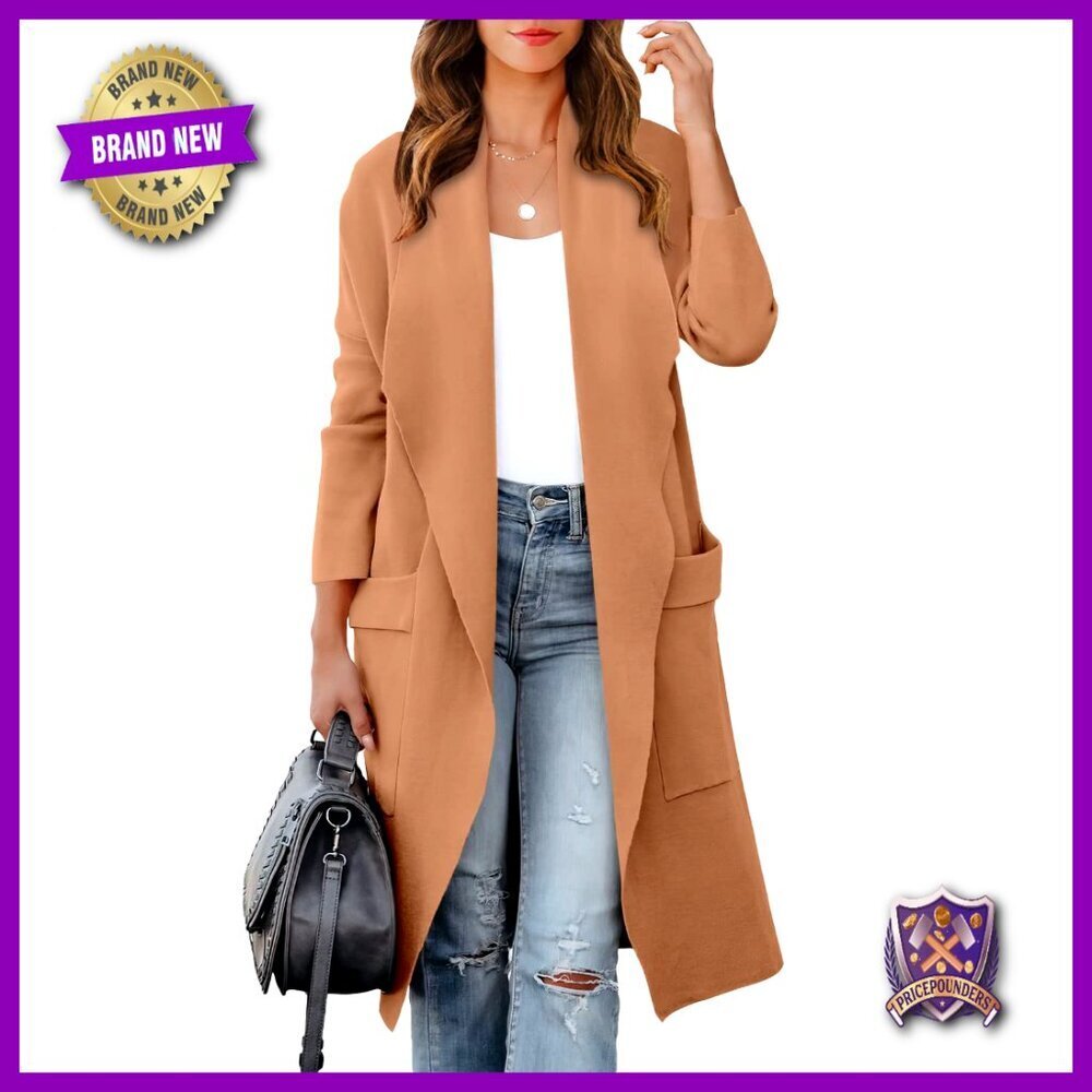 Oversized Knit Cardigan Open Front Coatigan Chic Fall Casual Long Sweater